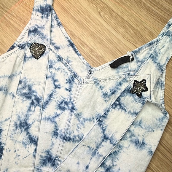 Allo Martinez Stylish Blue Tie-Dye Sleeveless Top NWT - Picture 9 of 9
